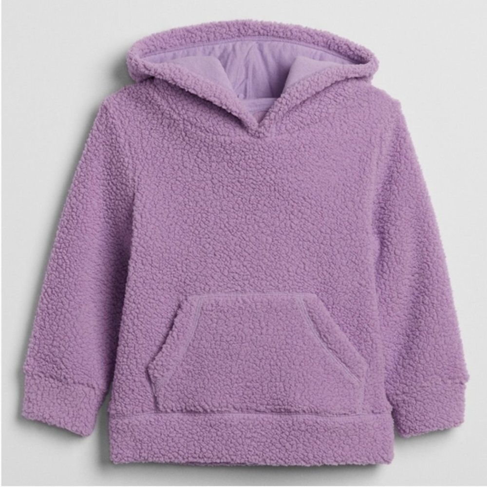 GAP FACTORY lavender sherpa pullover hoodie 6-12 m
